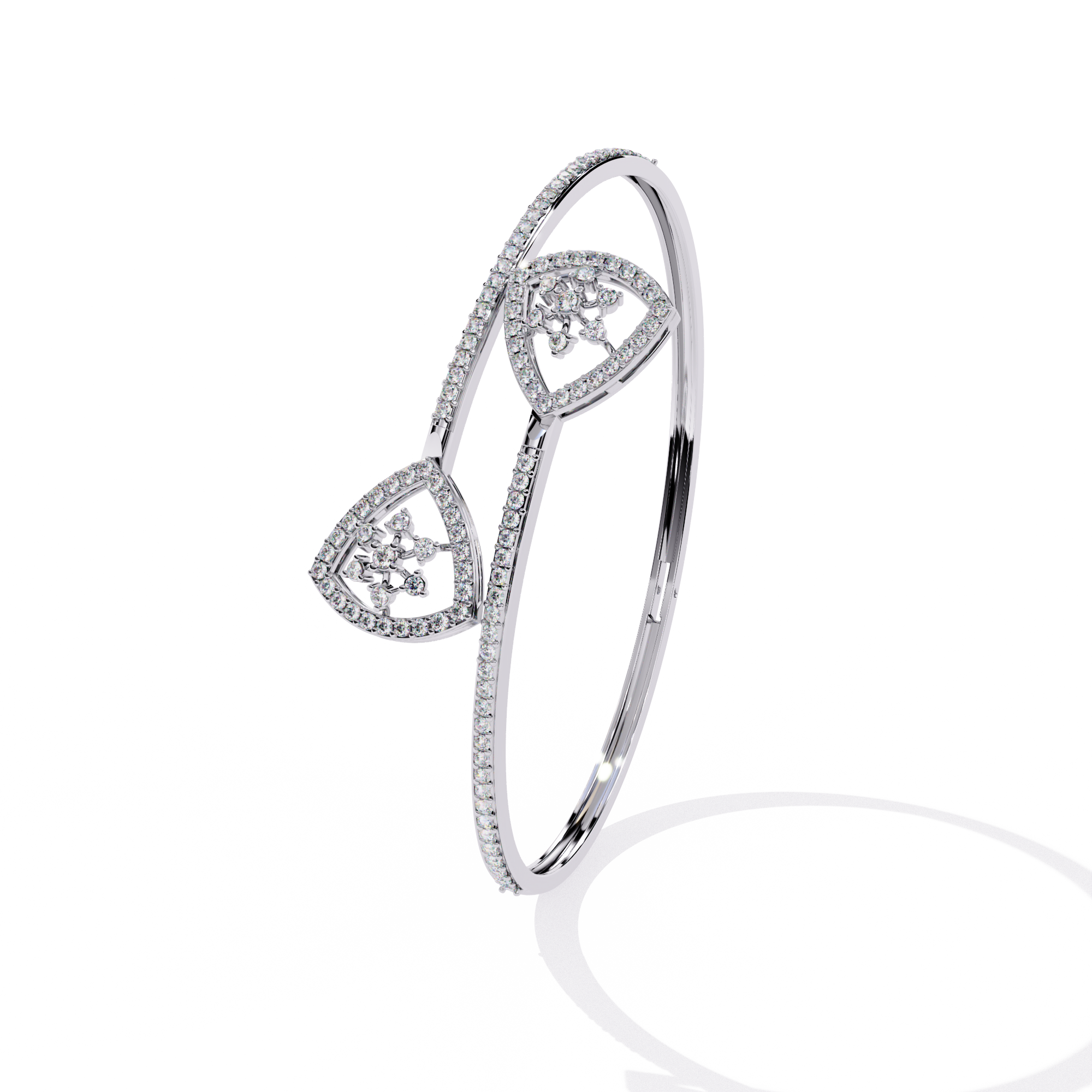 Solitairekart 1.35ct Floral Diamond Cuff Bracelet-HI Color, VS-SI Clarity